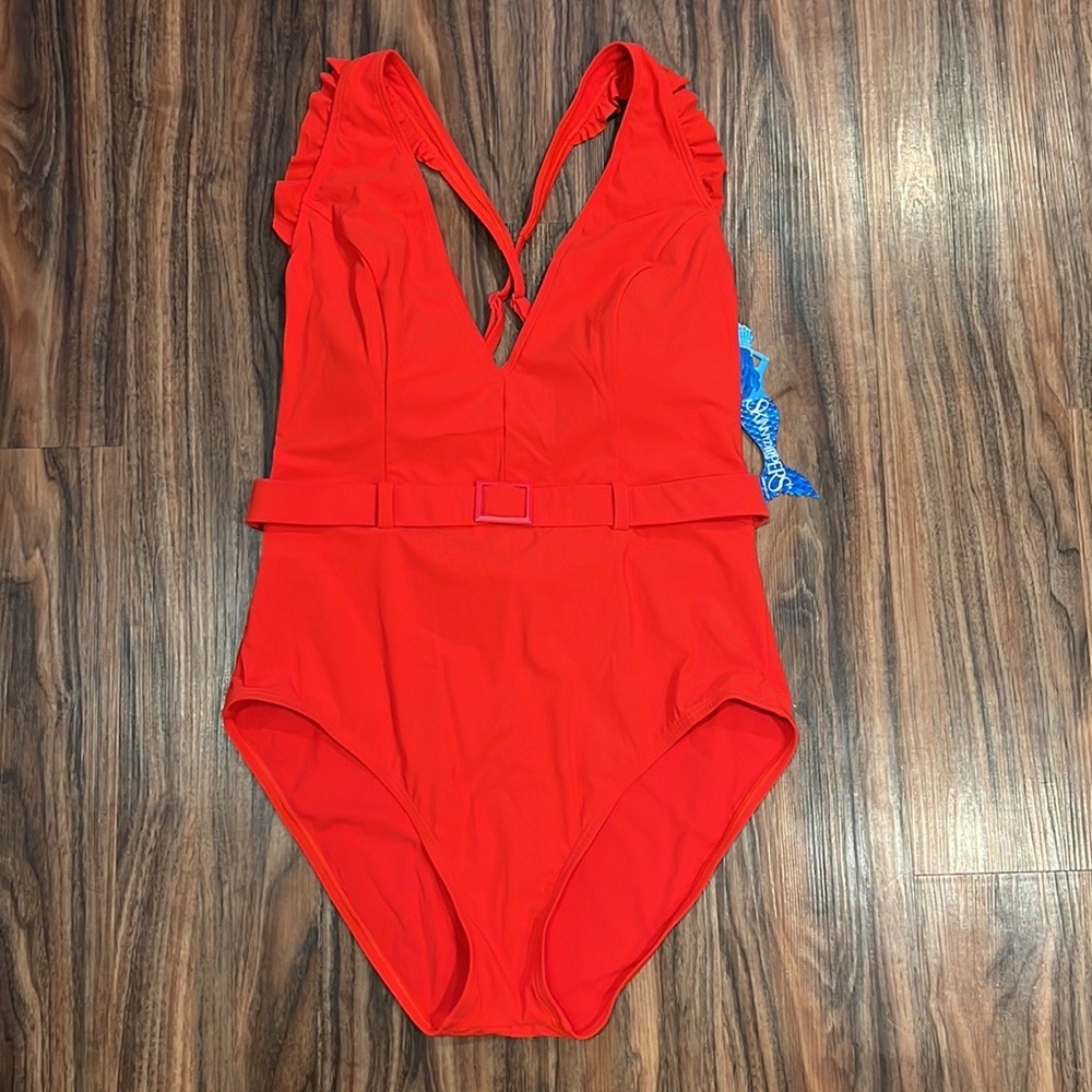 Skinnydippers Ruffle Plunge One Piece - Picture 5 of 16